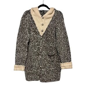Y2K Mark Alan Old Money Wool Blend Hooded Coatigan‎ Womens Size M Preppy Cottage